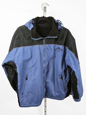 Cheneral Small Denali Blue Black Reversable Fleece Jacket Vintage Unisex